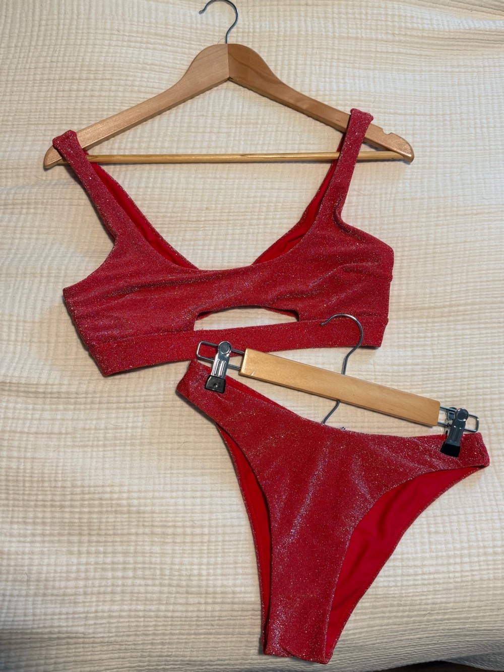Berlook Red Sparkle Bikini